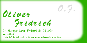 oliver fridrich business card